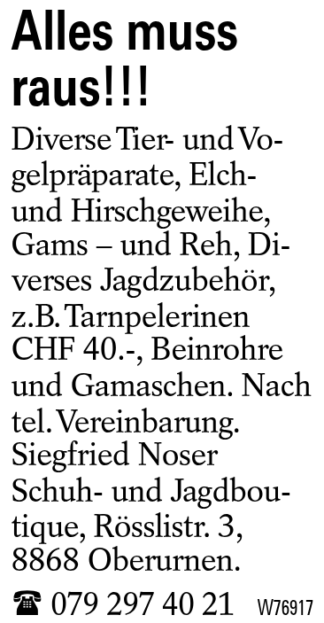 Alles muss raus!!!