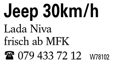 Jeep 30km/h