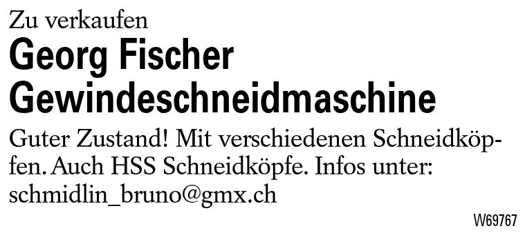 Georg Fischer Gewindeschneidmaschine