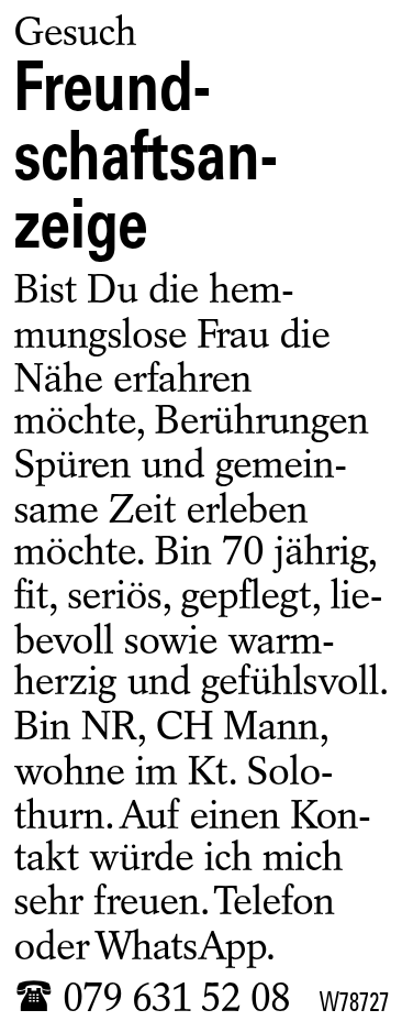 Freundschaftsanzeige