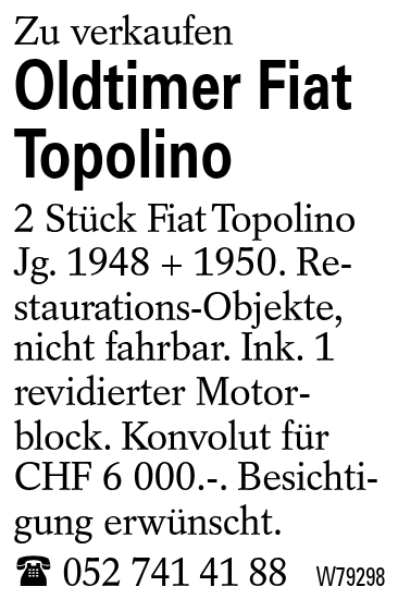 Oldtimer Fiat Topolino
