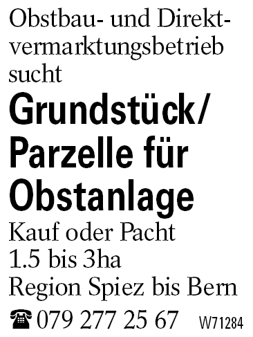 Grundstück/Parzelle für Obstanlage
