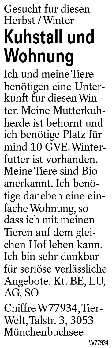 Kuhstall und Wohnung