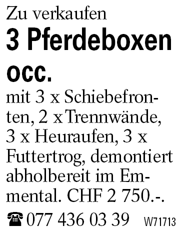 3 Pferdeboxen occ.