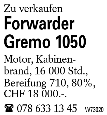 Forwarder Gremo 1050