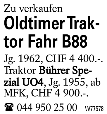 Oldtimer Traktor Fahr B88
