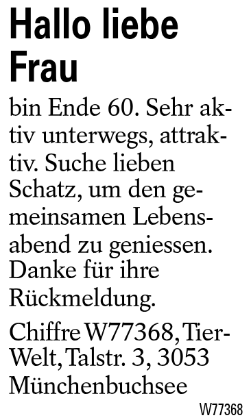 Hallo liebe Frau