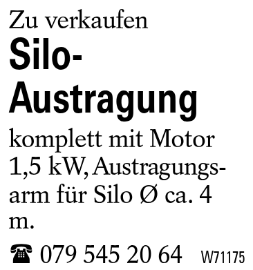 Silo-                      Austragung