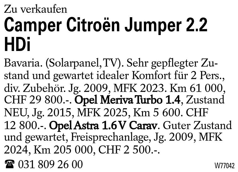 Camper Citroën Jumper 2.2 HDi