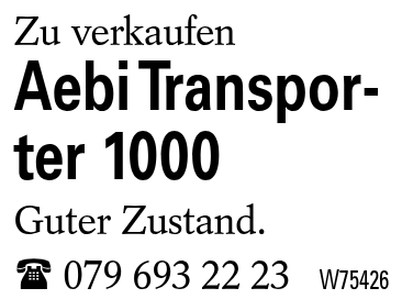 Aebi Transporter 1000