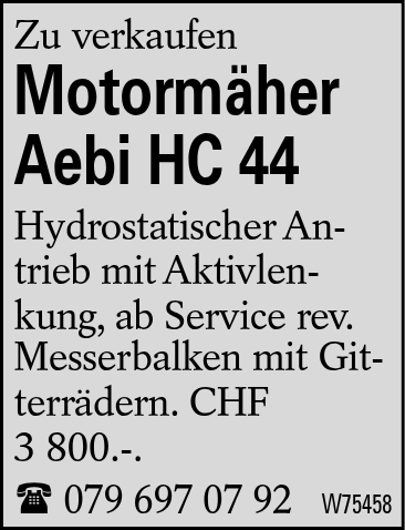 Motormäher Aebi HC 44