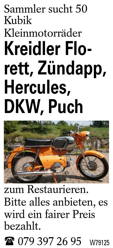 Kreidler Florett, Zündapp, Hercules, DKW, Puch