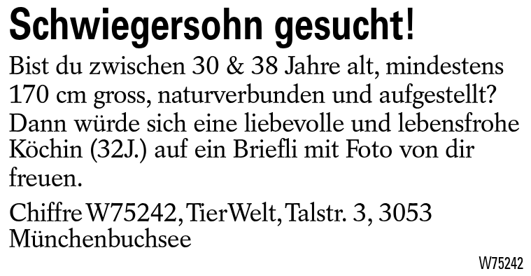 Schwiegersohn gesucht!