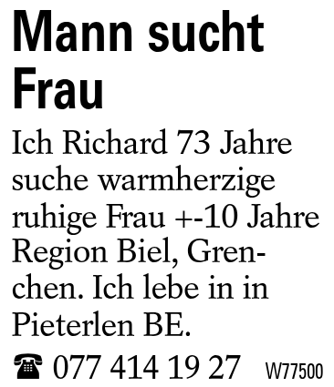 Mann sucht Frau