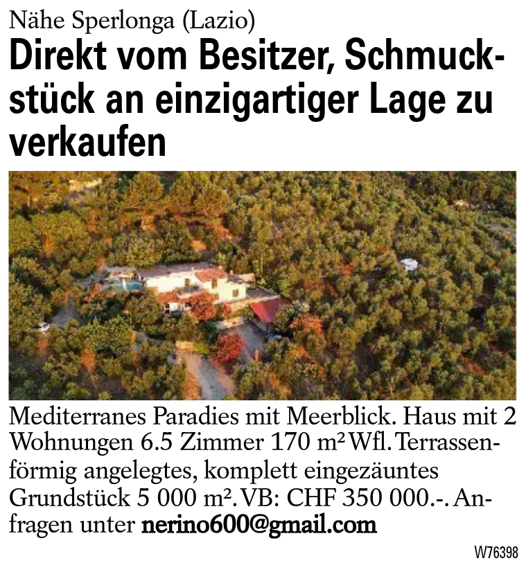 Direkt vom Besitzer, Schmuckstück an einzigartiger Lage zu verkaufen
