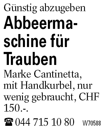 Abbeermaschine für Trauben