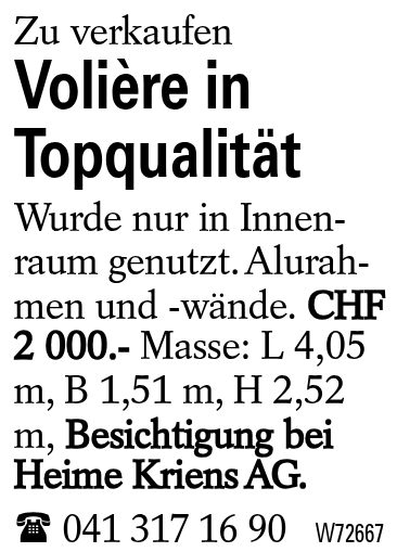 Volière in Topqualität