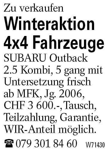 Winteraktion 4x4 Fahrzeuge