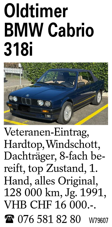 Oldtimer BMW Cabrio 318i