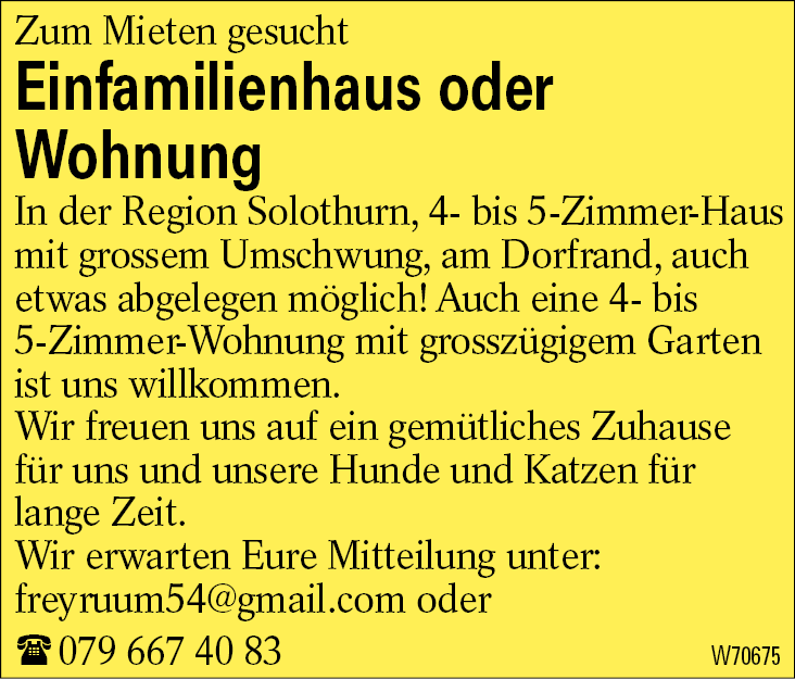 Einfamilienhaus oder          Wohnung