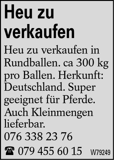 Heu zu verkaufen