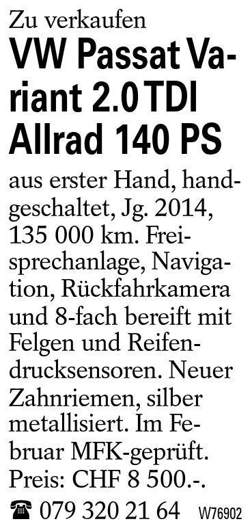 VW Passat Variant 2.0 TDI Allrad 140 PS