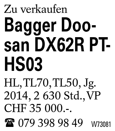 Bagger Doosan DX62R PT-HS03