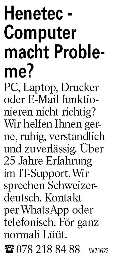 Henetec - Computer macht Probleme?