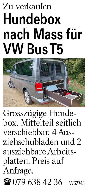 Hundebox nach Mass für VW Bus T5