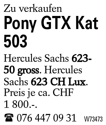 Pony GTX Kat 503