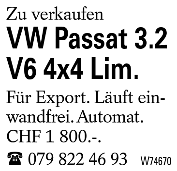 VW Passat 3.2 V6 4x4 Lim.