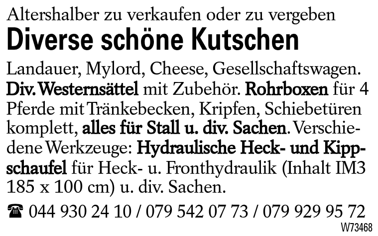 Diverse schöne Kutschen