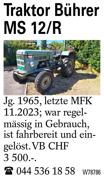 Traktor Bührer MS 12/R