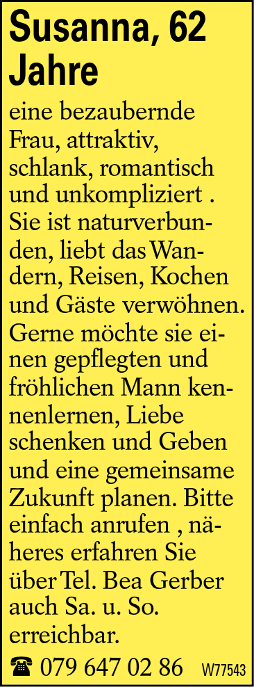 Susanna, 62 Jahre