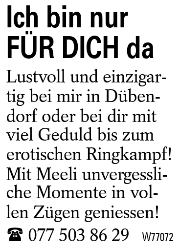 Ich bin nur FÜR DICH da