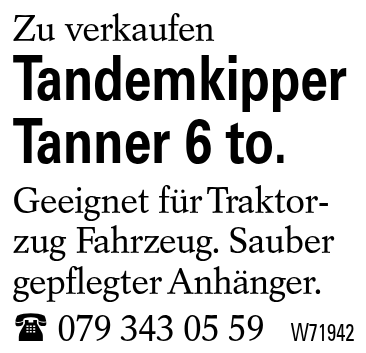 Tandemkipper Tanner 6 to.