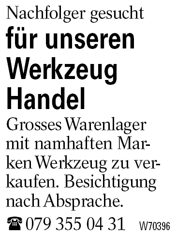 für unseren Werkzeug Handel