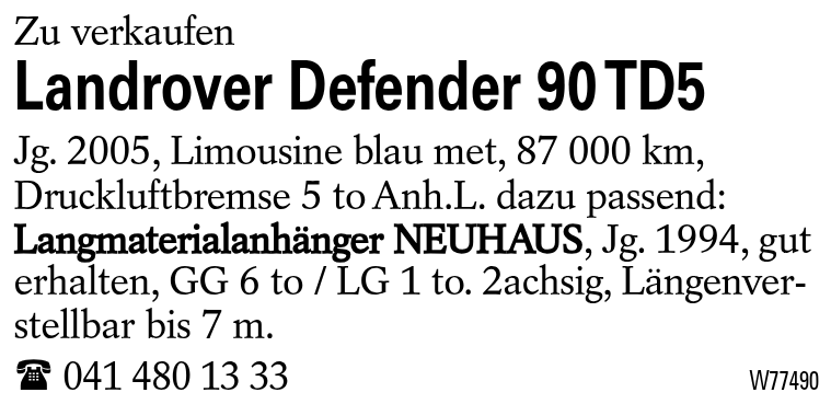Landrover Defender 90 TD5