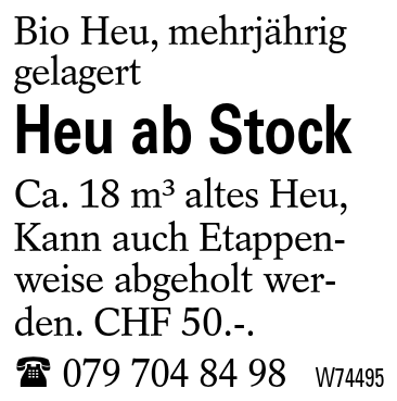 Heu ab Stock