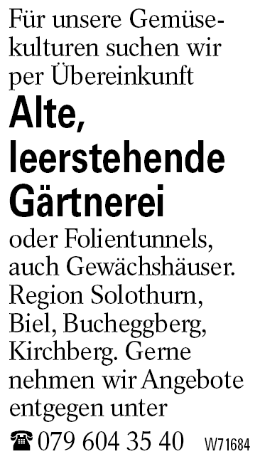 Alte,                       leerstehende Gärtnerei
