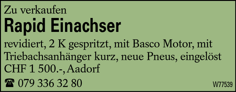 Rapid Einachser