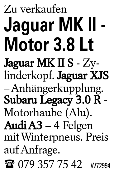 Jaguar MK II - Motor 3.8 Lt