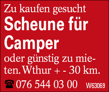 Scheune für Camper