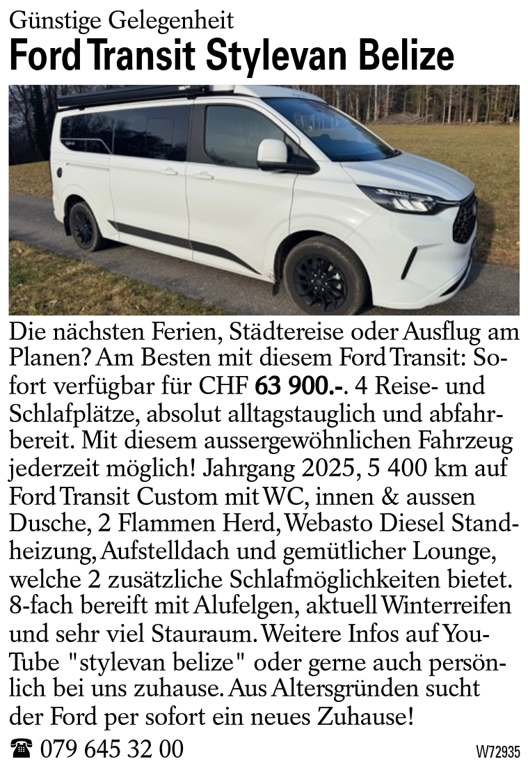 Ford Transit Stylevan Belize