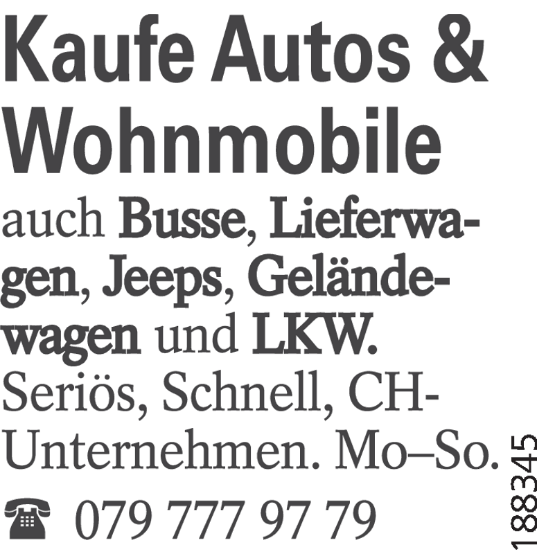 Kaufe Autos & Wohnmobile