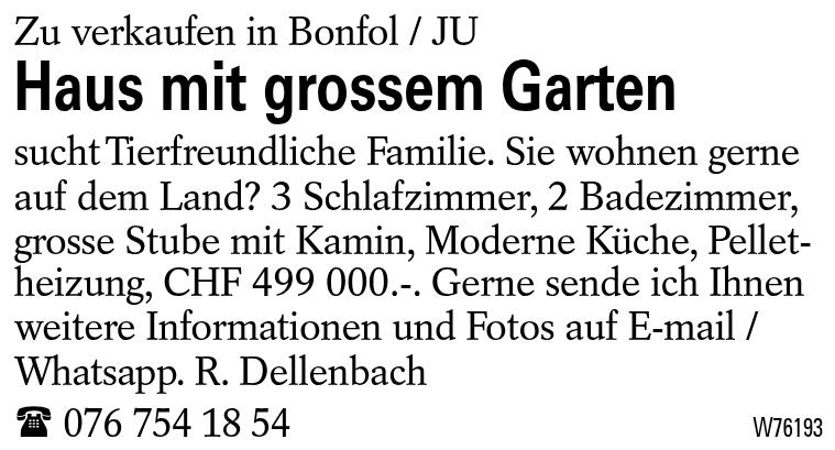 Haus mit grossem Garten