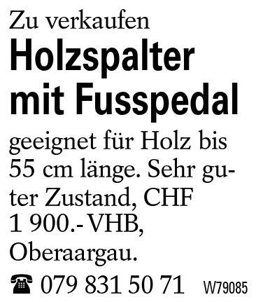 Holzspalter mit Fusspedal