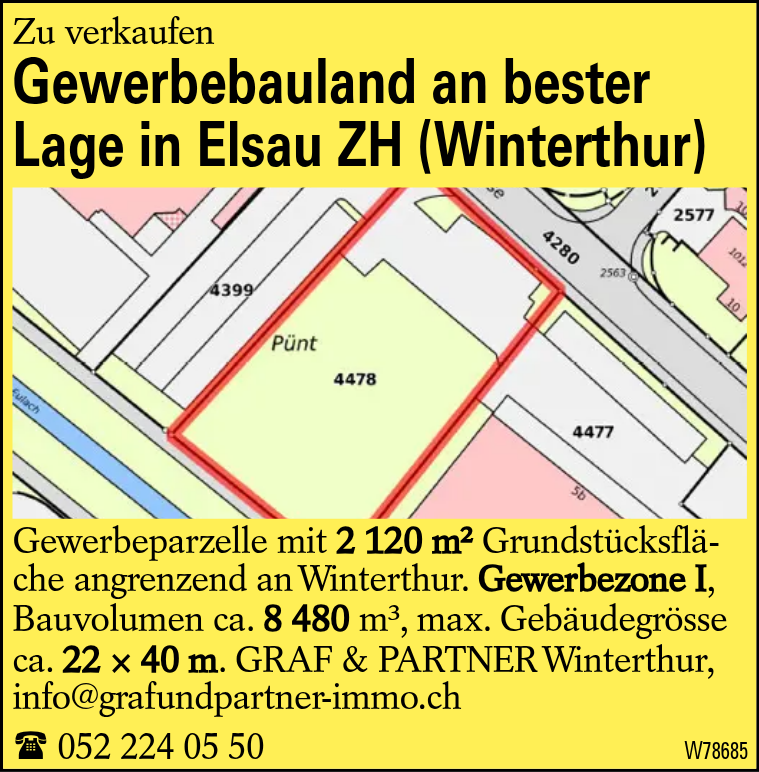 Gewerbebauland an bester Lage in Elsau ZH (Winterthur)