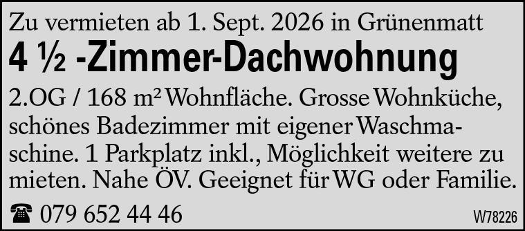 4 1/2 -Zimmer-Dachwohnung
