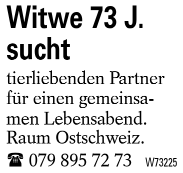 Witwe 73 J. sucht